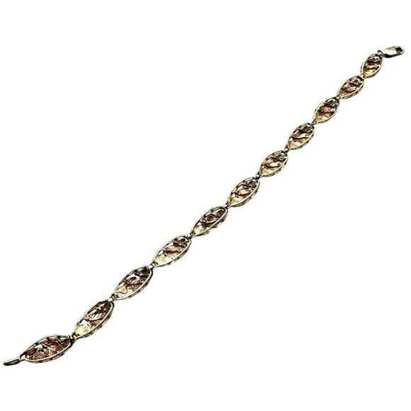 Estate Jewelry Womens Bracelet 10K Tri Color Gold Black Hills Gold 7 Inch - Picture 6 of 7